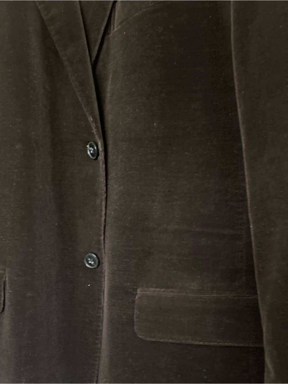 Men's Dark Brown Velvet Blazer - Two-Button Notch Lapel - Picture 9 of 13